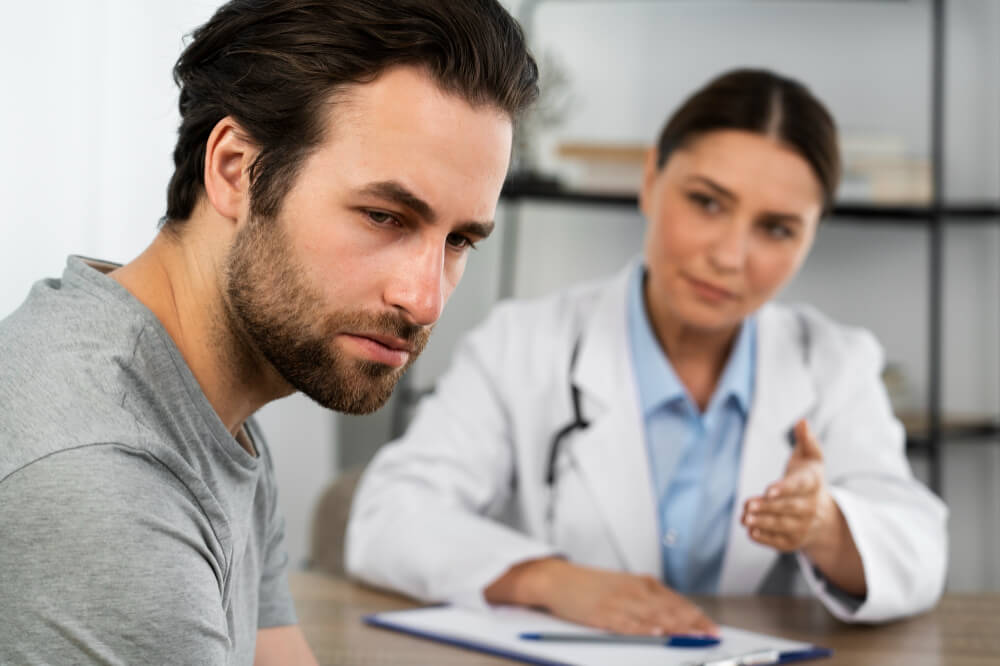 homem em consulta com médico sobre doenças silenciosas
